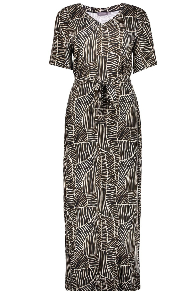 FAY MAXI DRESS MET PRINT 47415 60 Off-white/Black